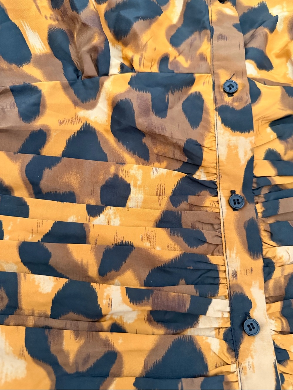 WD.NY Leopard Print Button-Front Blouse in Brown and Black - Picture 5 of 12